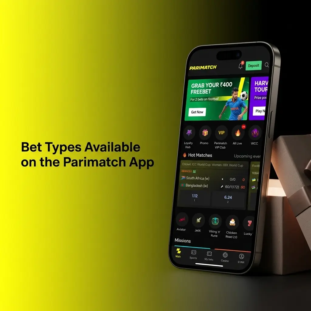 Parimatch app bet types including single, accumulator, system bet, double, and treble explained for Indian bettors