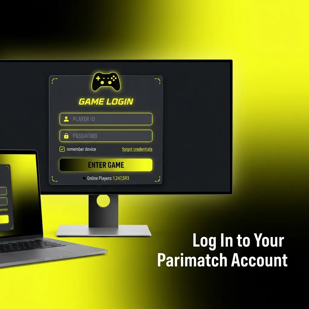 Parimatch login page showing email and password fields with secure sign-in steps for account access